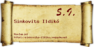 Sinkovits Ildikó névjegykártya